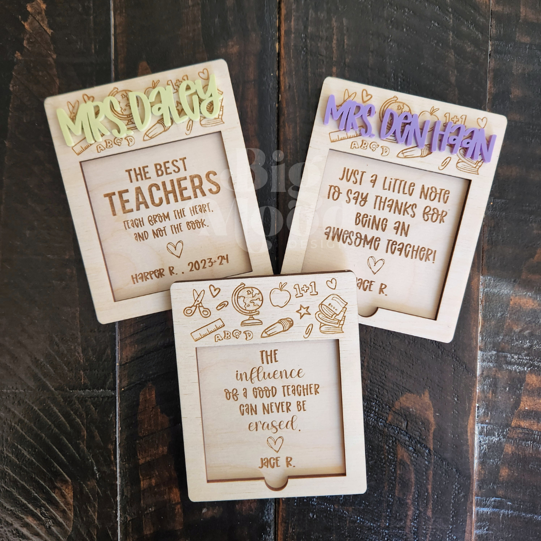 Personalized Teacher Sticky Note Holder